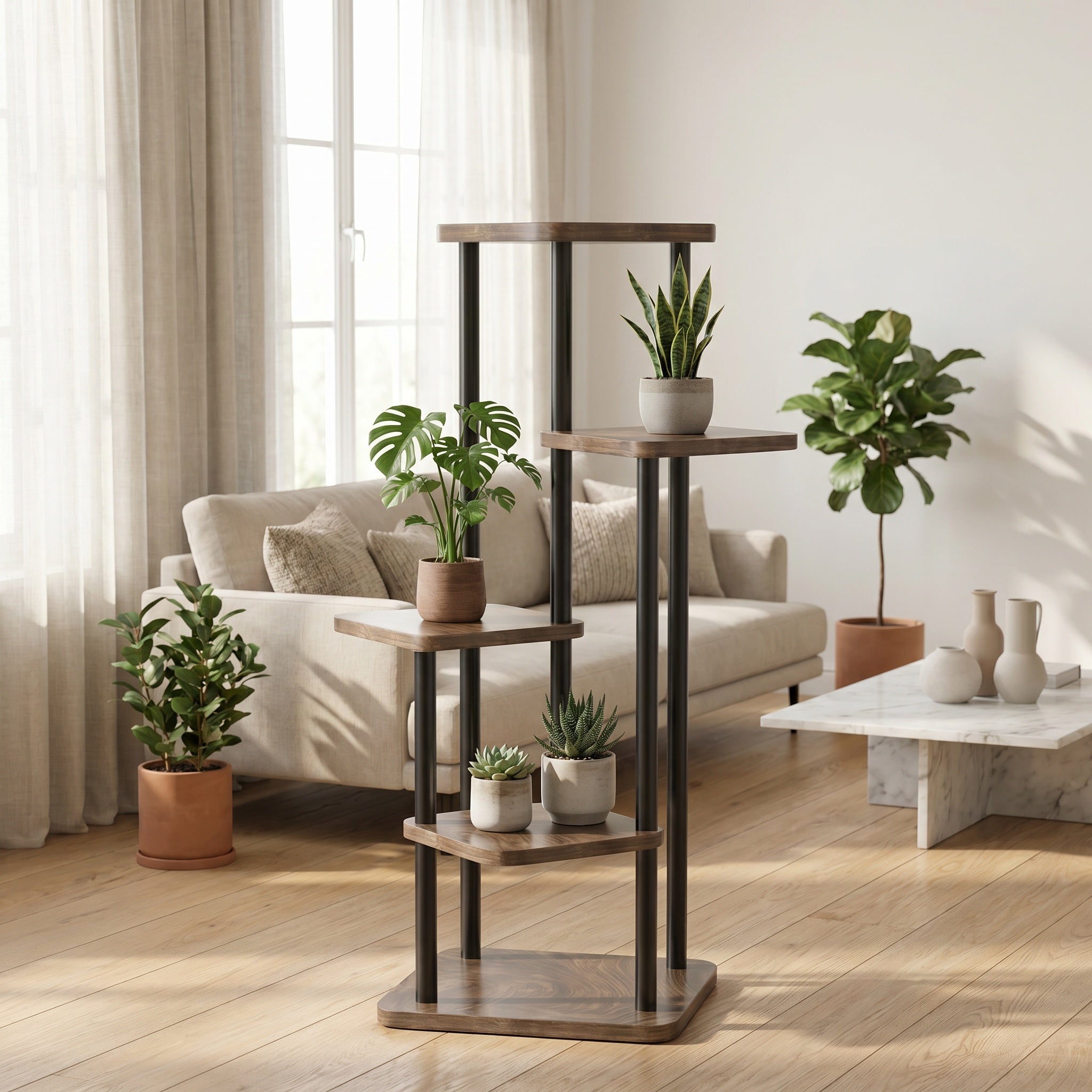 Étagère d’arrangement 4 niveaux