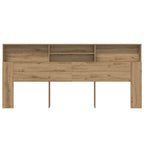 Vidaxl Oak Headboard, Reconstituted Wood – 220 X 19 X 101.5 Cm - Practical Shelf - Bedroom Organizer - Smooth Finish - Minimalist Style - Assembly Required - Multi-Purpose Storage