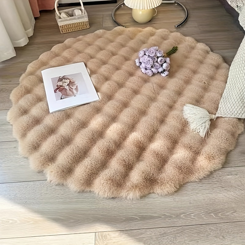 Tapis Rond Moelleux Relief