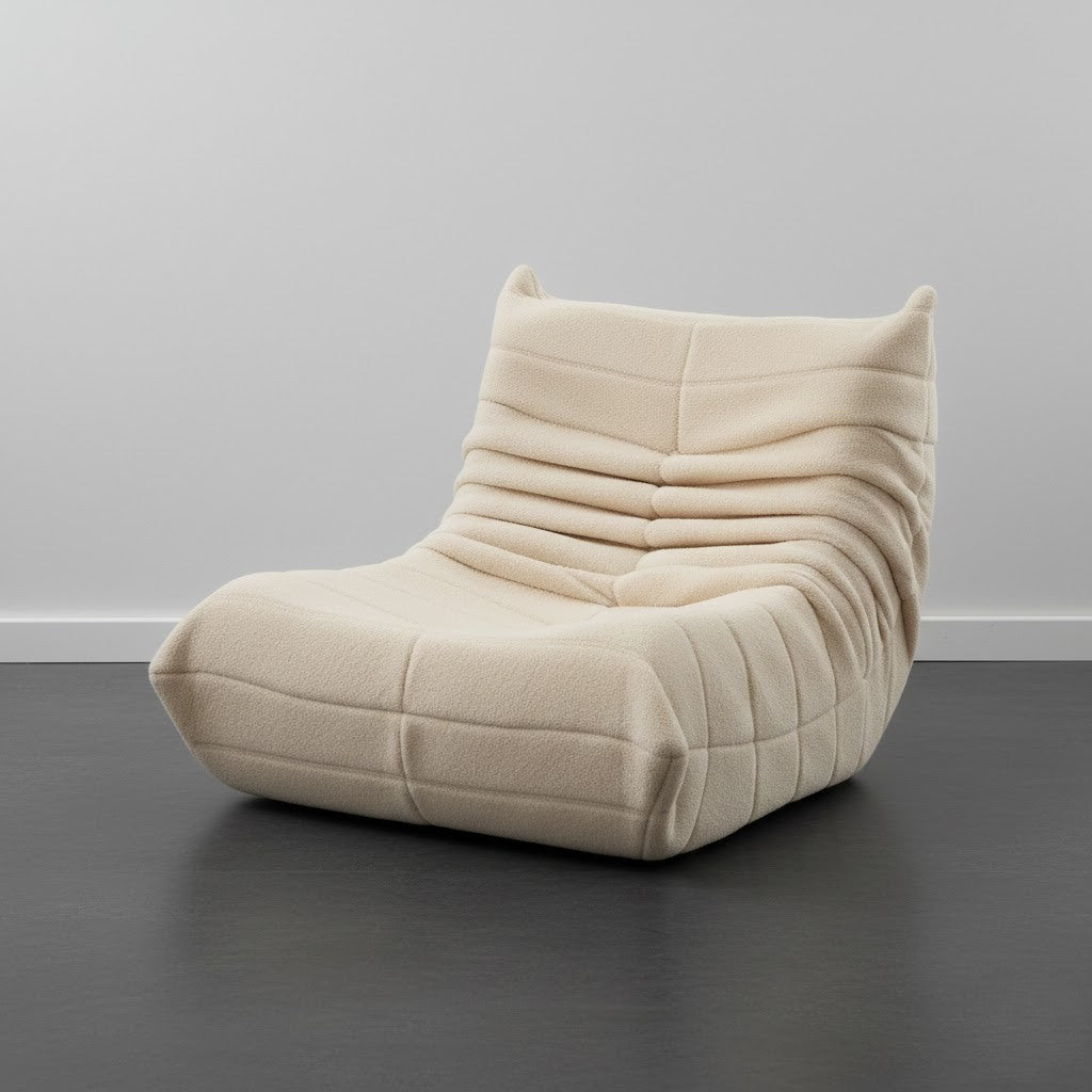 Fauteuil Lazy en Velours Teddy