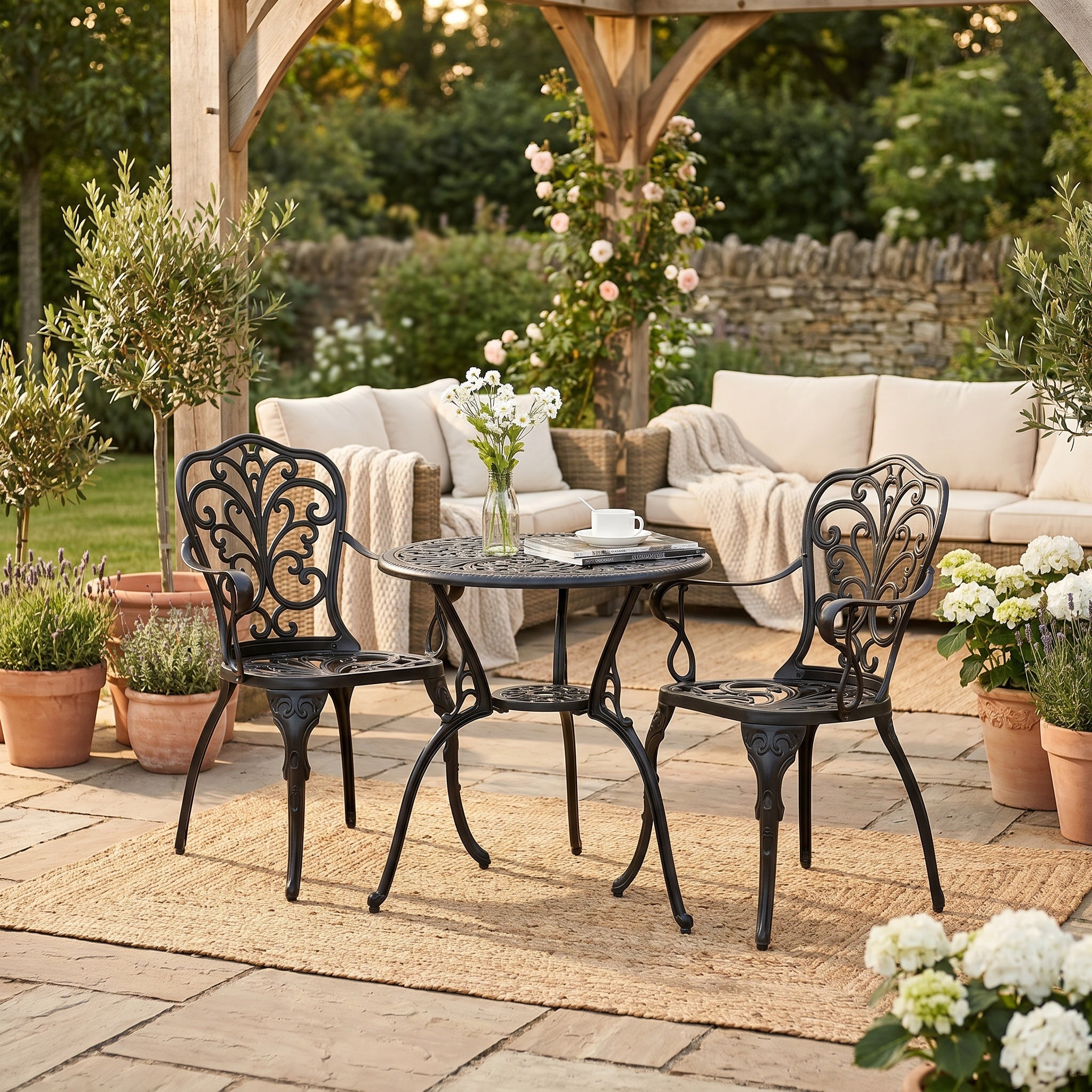 Salon de jardin 2 chaises et table