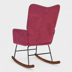 Lounge Chair, Armchair, Linen Look, Quiet Chair, Lounge Chair with High Load Capacity for Bedroom, Living Room. Rocking Chair Velvet Wine Red.