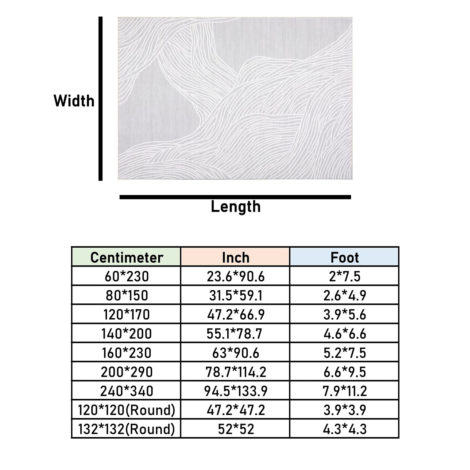 Tapis Abstrait Gris et Blanc Polyester