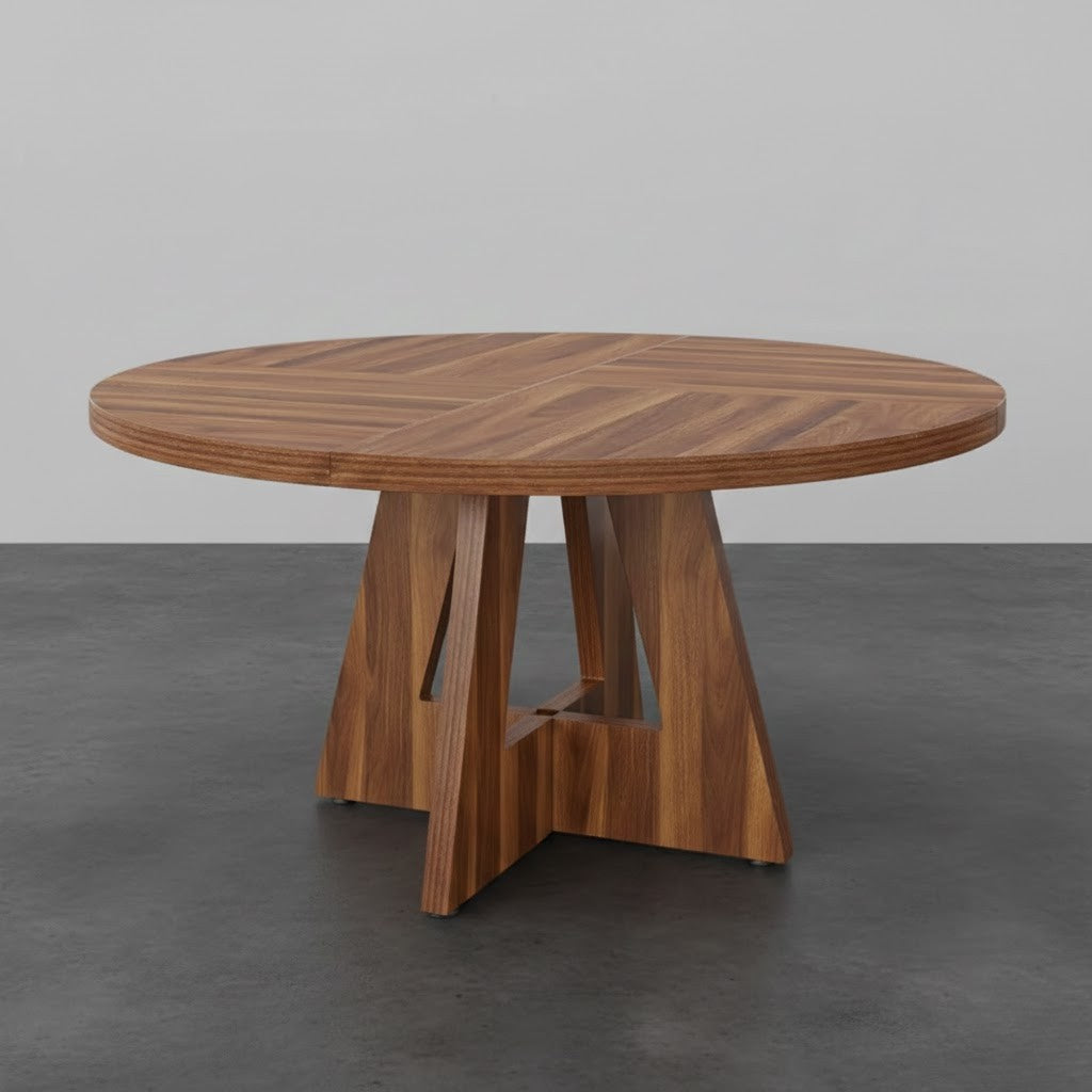 Table ronde en bois naturel