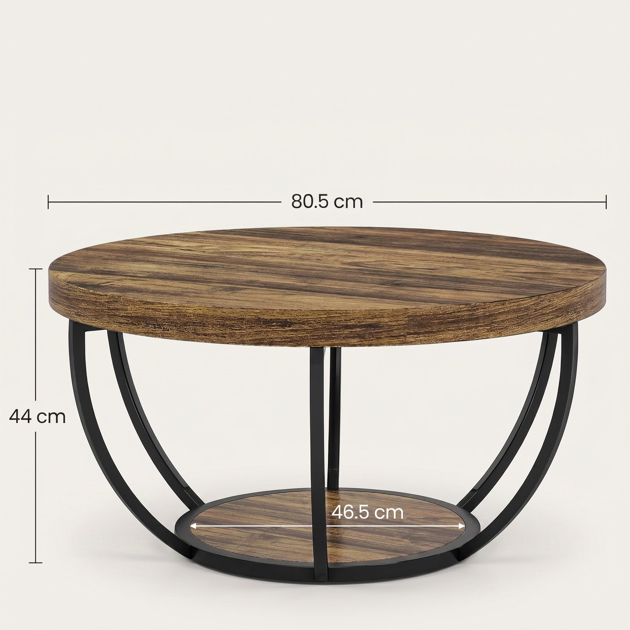 Table basse ronde bois et métal design
