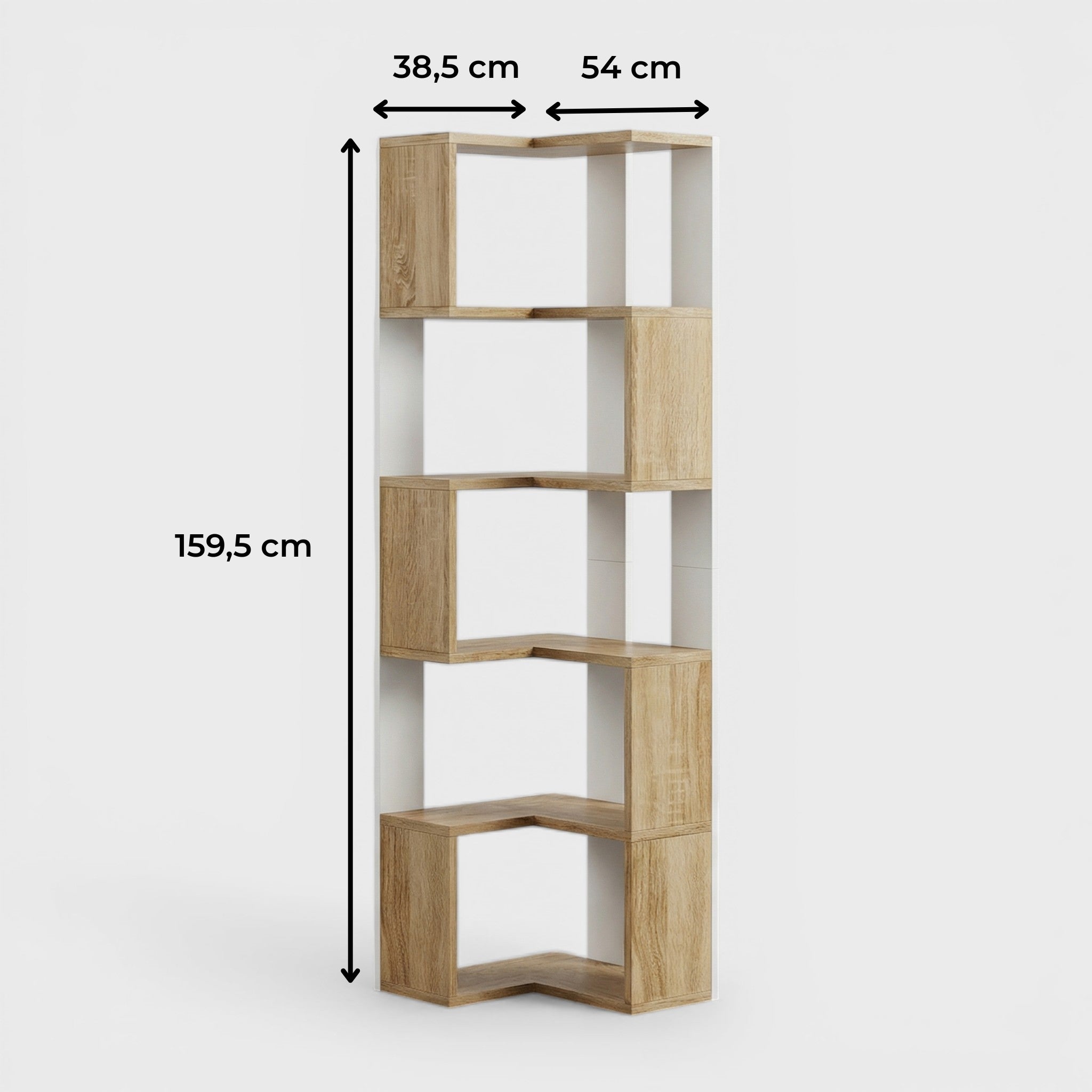 Bibliothèque d’Angle Élégante 6 Étagères
