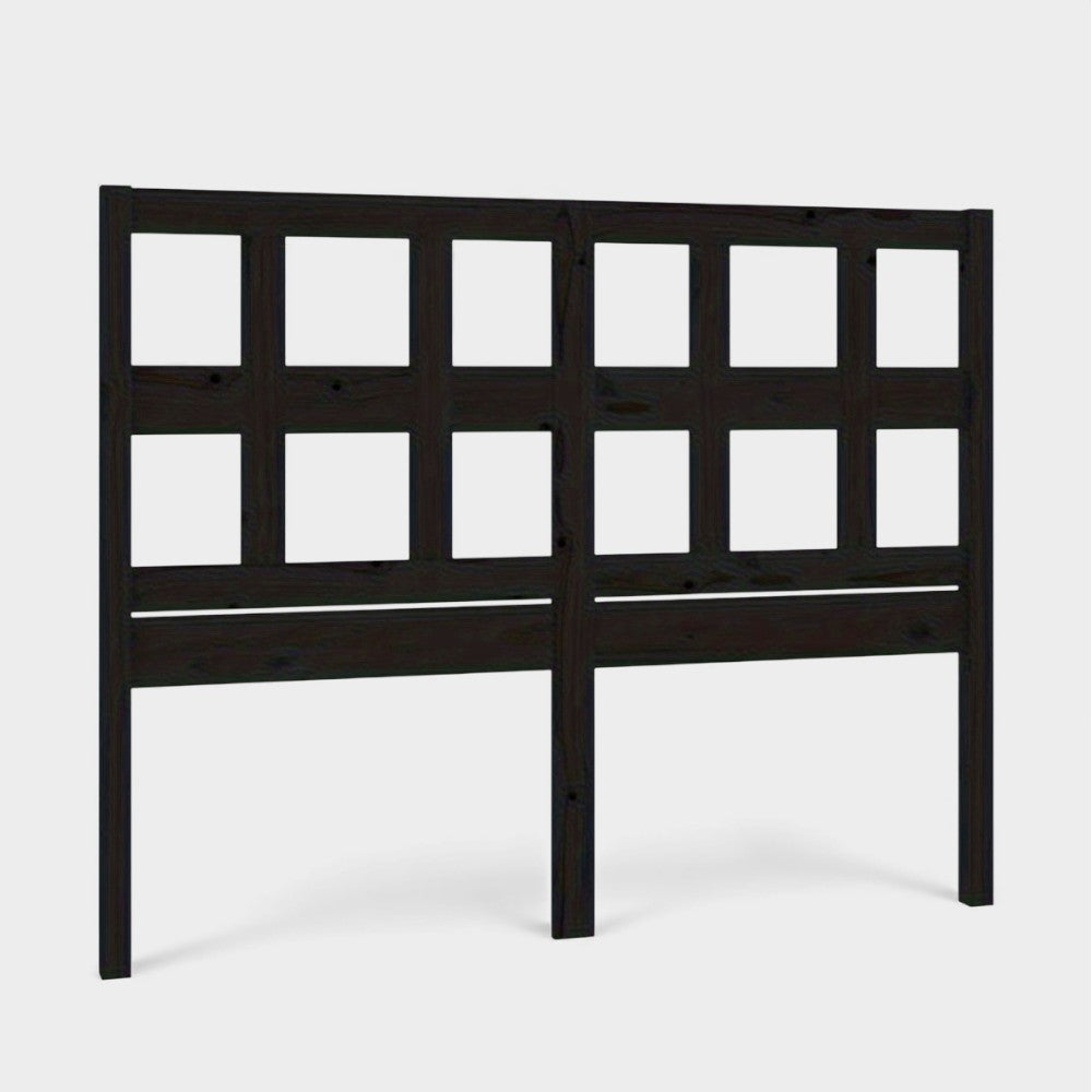 Tête de lit Noir Bois massif de pin