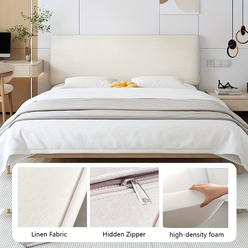 Modern Upholstered Headboard & Wall-Mounted Pillow Cushion with Removable Washable Cover - No Tools Needed, Medium Soft Polyurethane Foam, Multi-functional Backrest For Bed, Sofa, Machine Washable, Durable & Comfortable, Bed