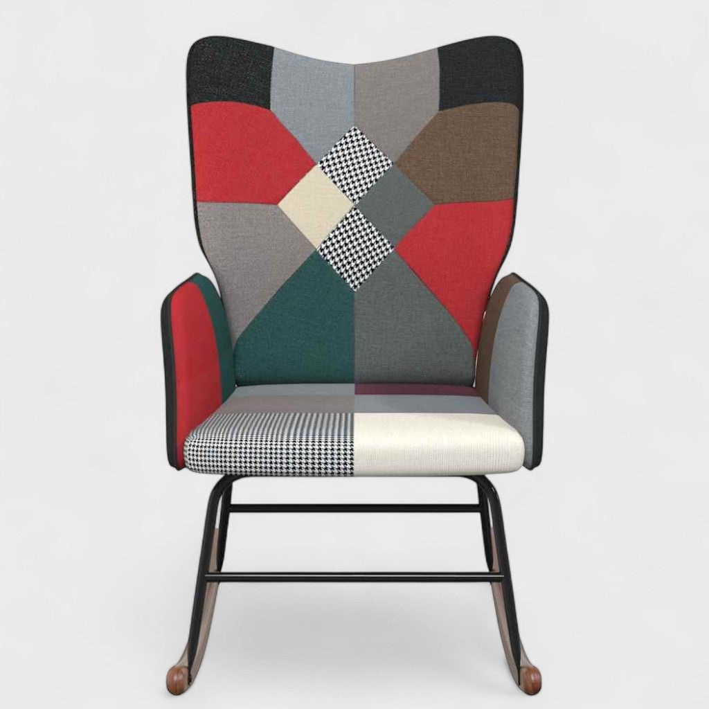 Patchwork Fabric Rocking Chair