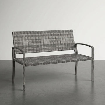 Banc de jardin en résine tressée avec assise confortable