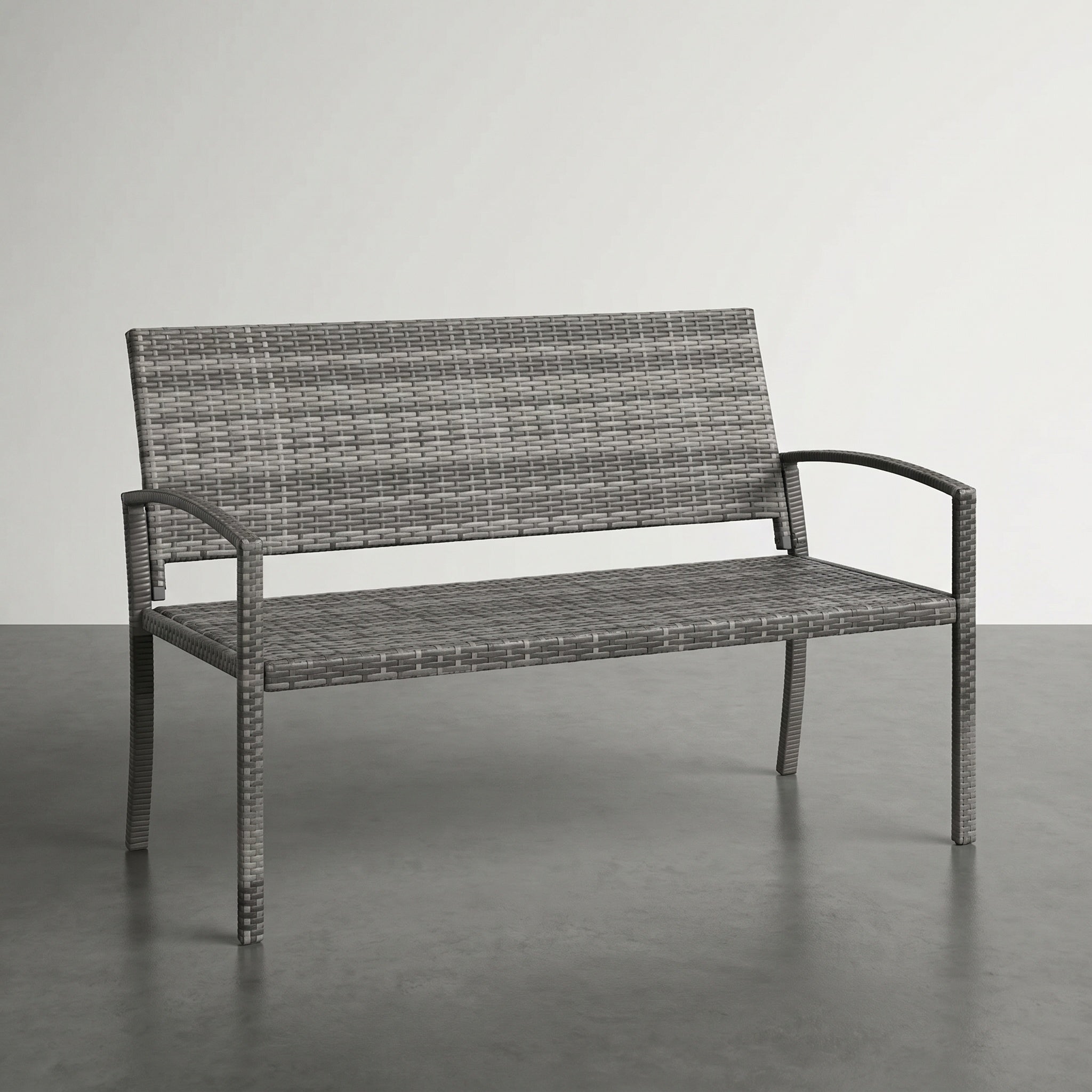 Banc de jardin en résine tressée avec assise confortable