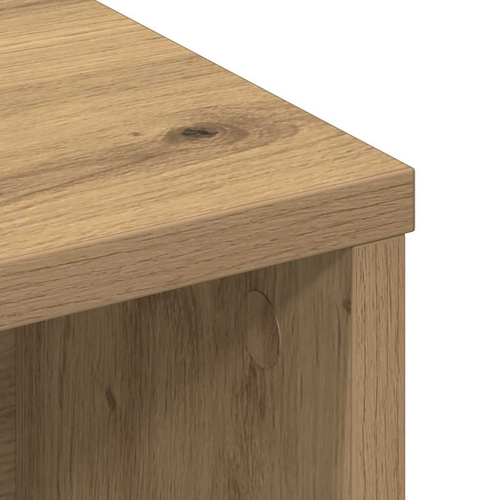 Vidaxl Oak Headboard, Reconstituted Wood – 220 X 19 X 101.5 Cm - Practical Shelf - Bedroom Organizer - Smooth Finish - Minimalist Style - Assembly Required - Multi-Purpose Storage