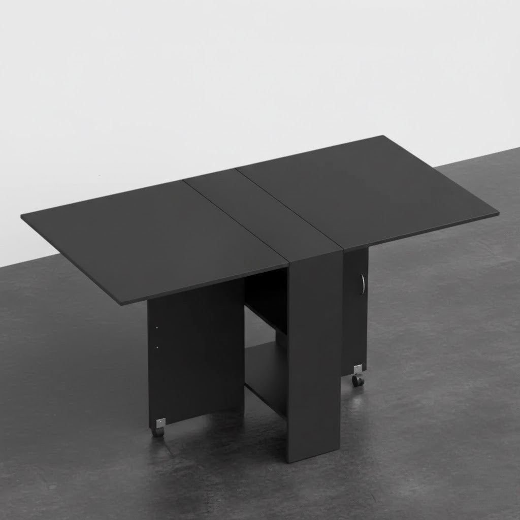 Table pliante avec rangement et roues