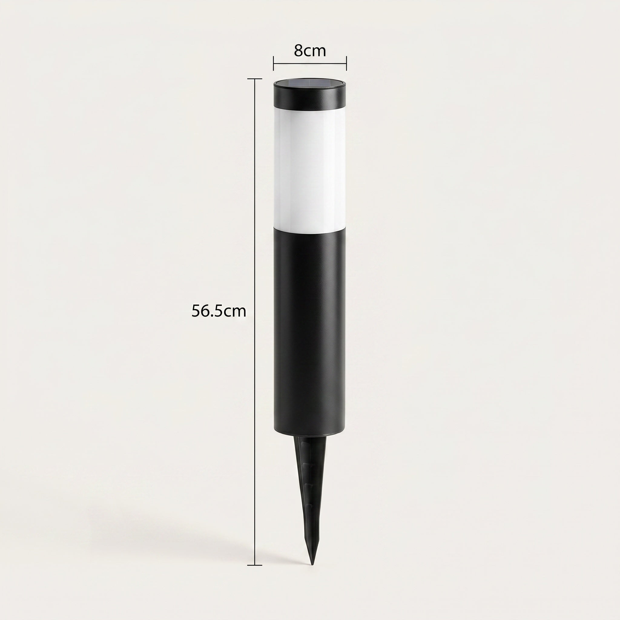 Lampadaire extérieur solaire à piquet noir