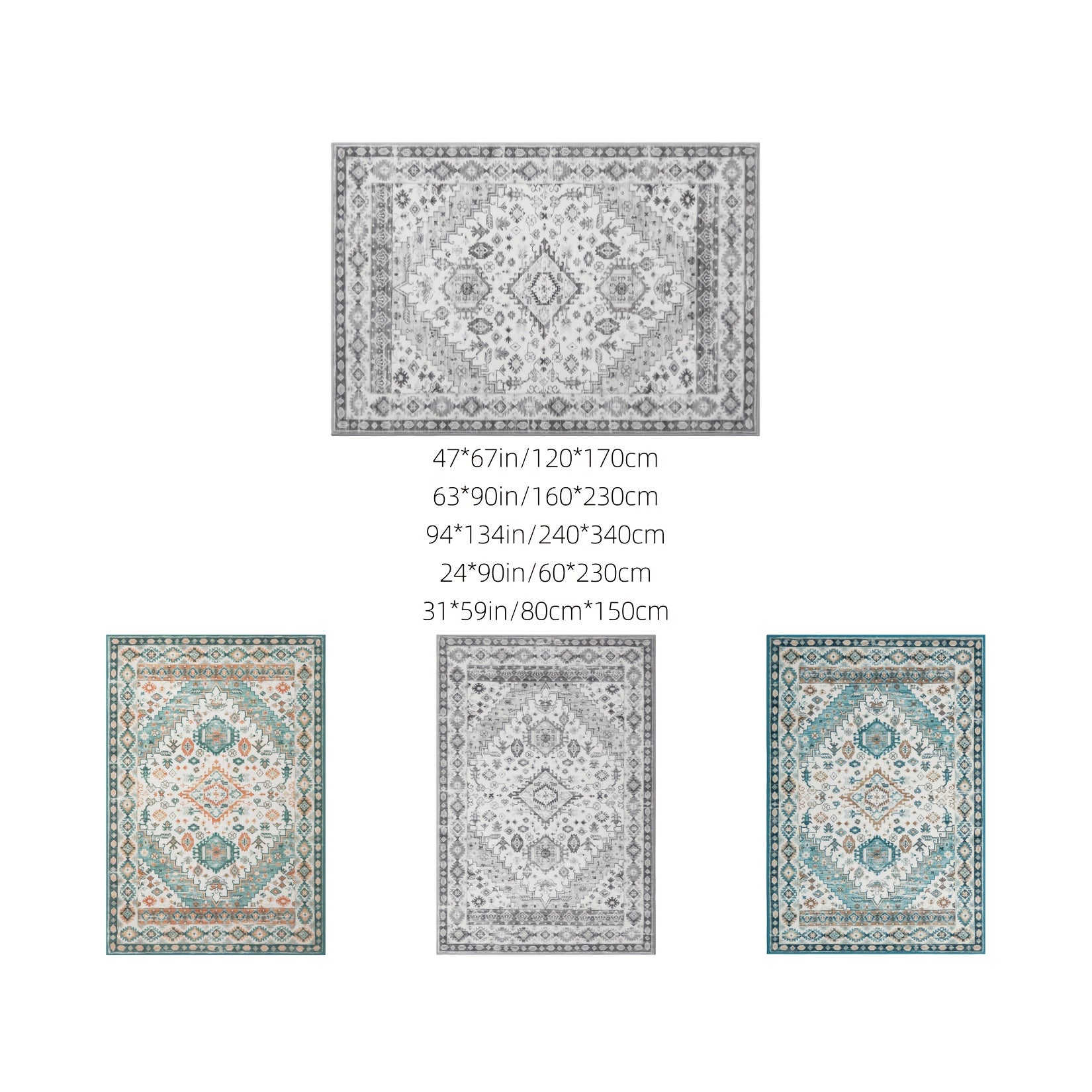Tapis Bohème Médaillon Vert