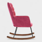 Lounge Chair, Armchair, Linen Look, Quiet Chair, Lounge Chair with High Load Capacity for Bedroom, Living Room. Rocking Chair Velvet Wine Red.