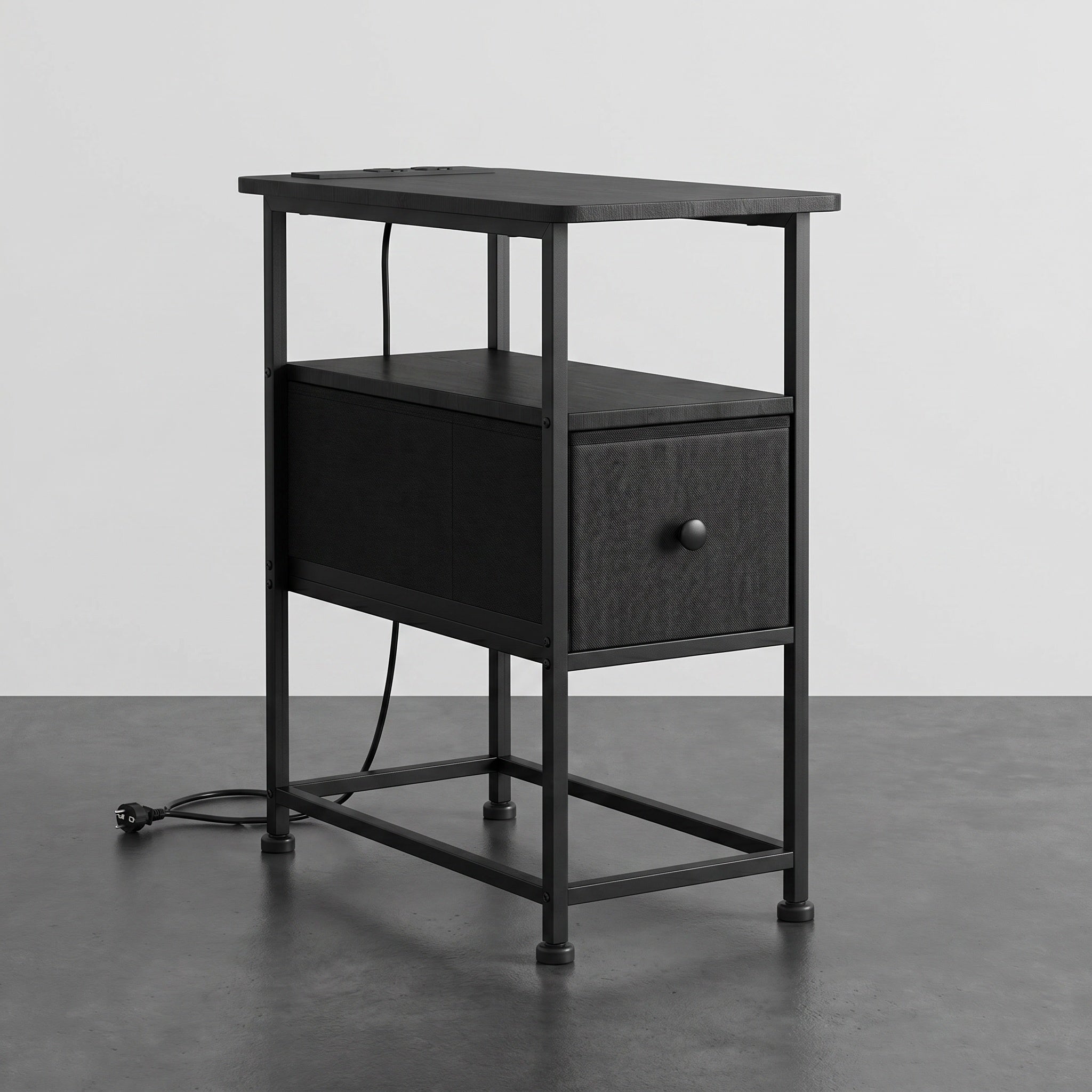 Meuble d’appoint industriel en bois et métal