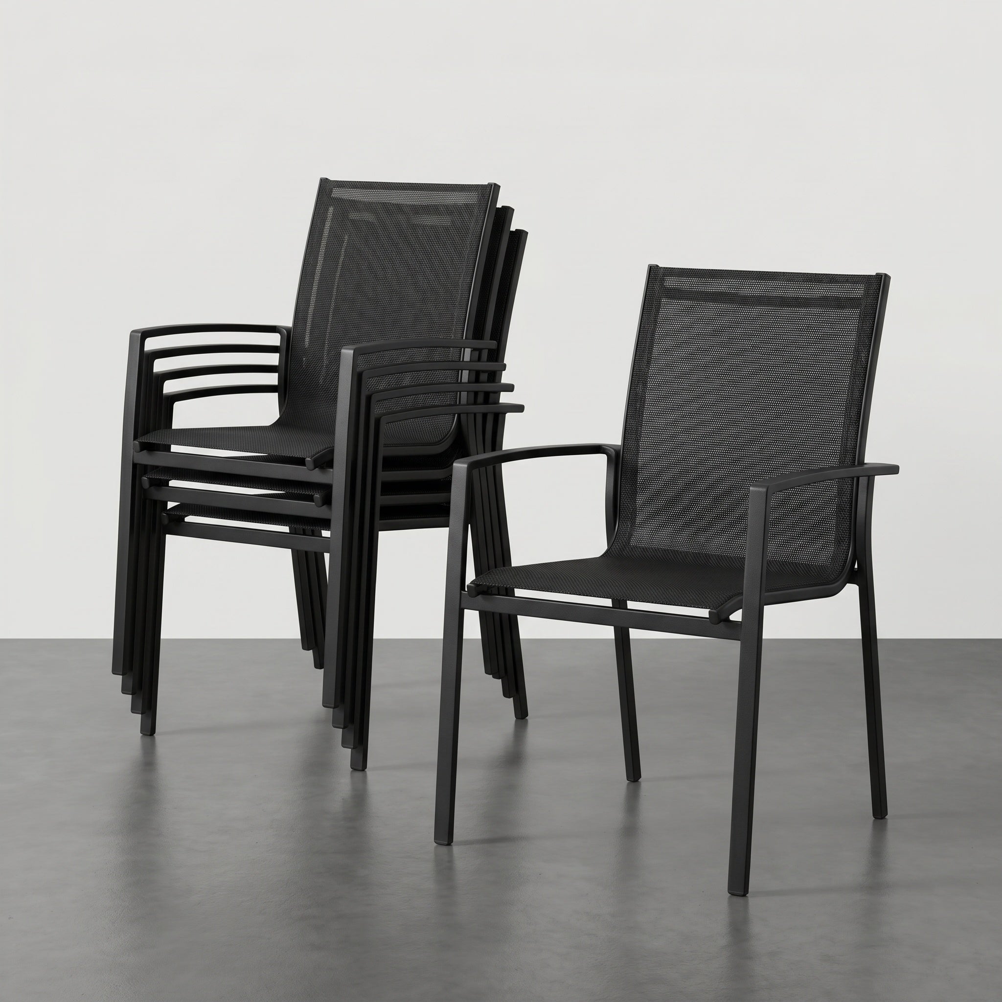 Lot de 4 chaises noirs de jardin