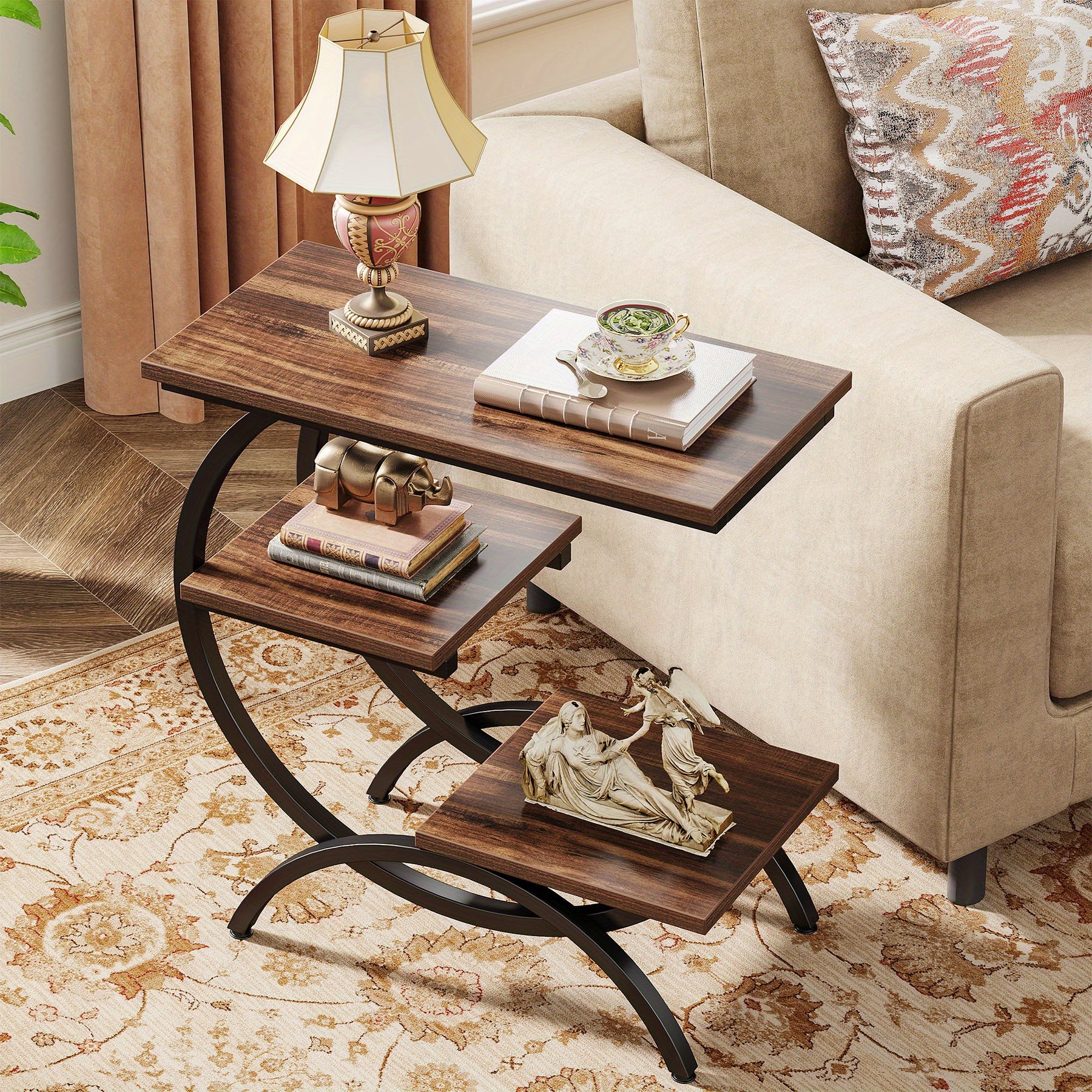 Table d’Appoint en Bois Forme C