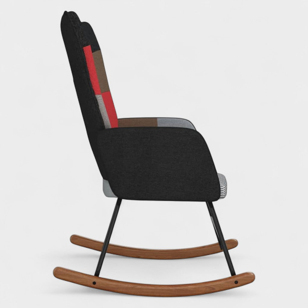 Patchwork Fabric Rocking Chair