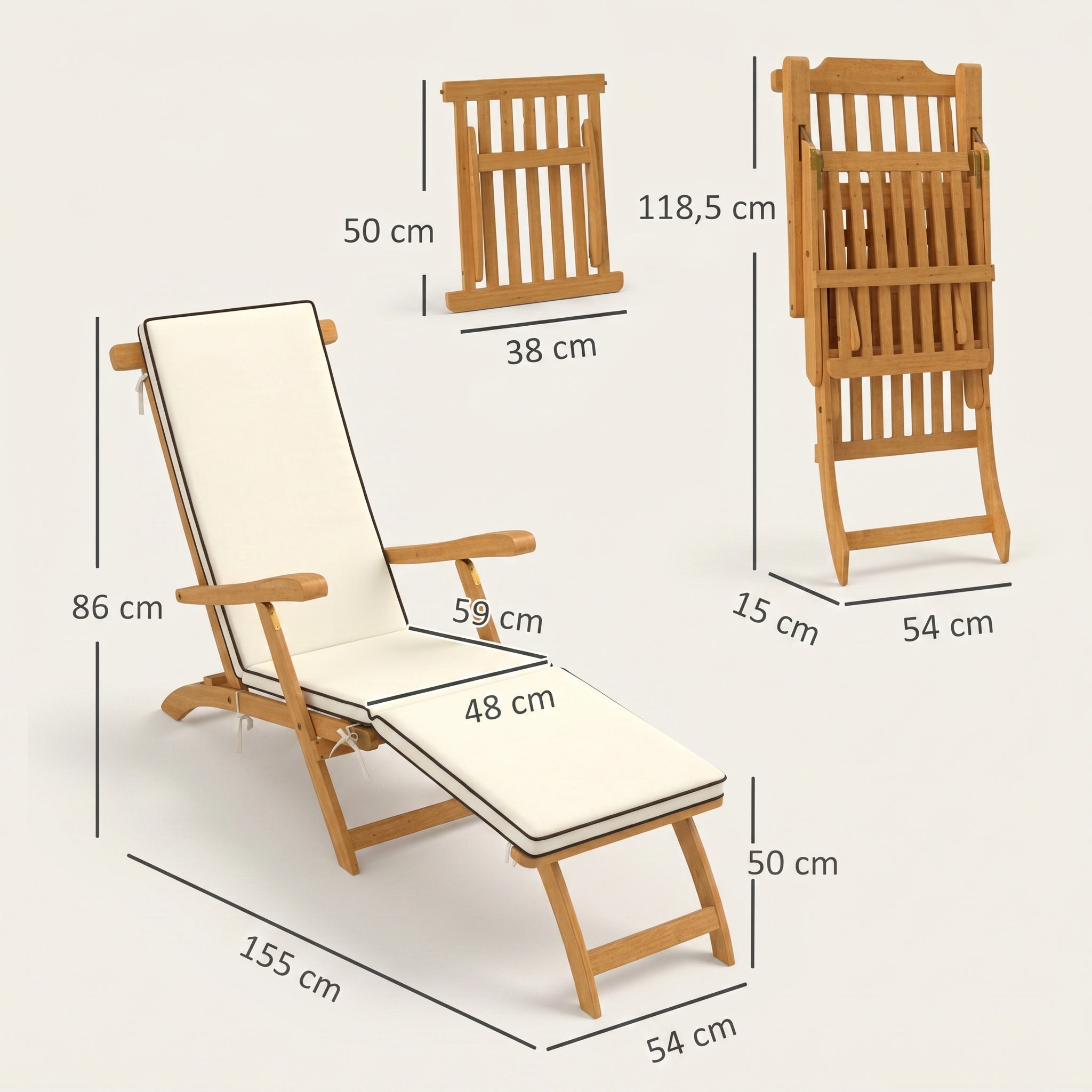 Transat inclinable avec coussin