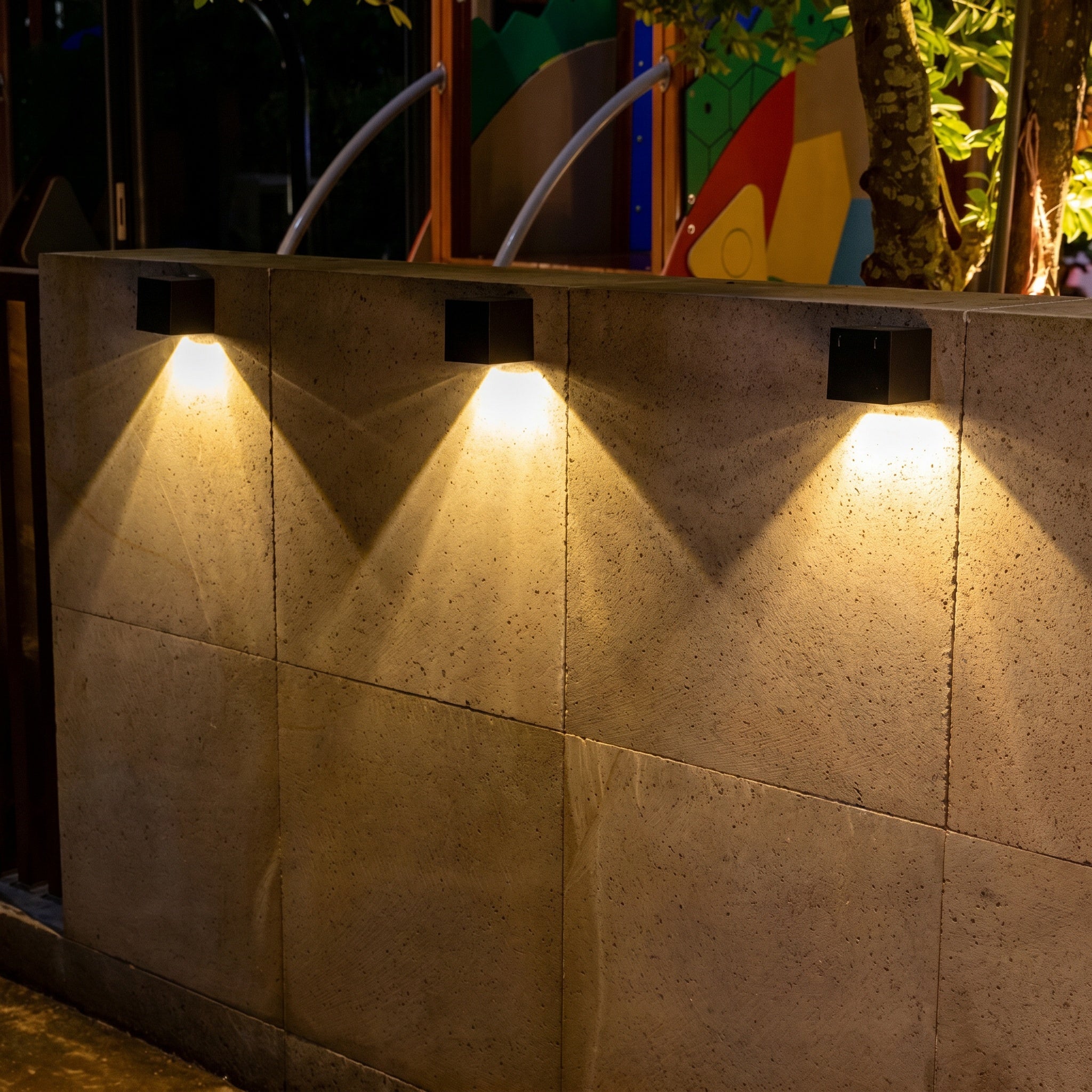 Applique murale extérieure LED moderne noire
