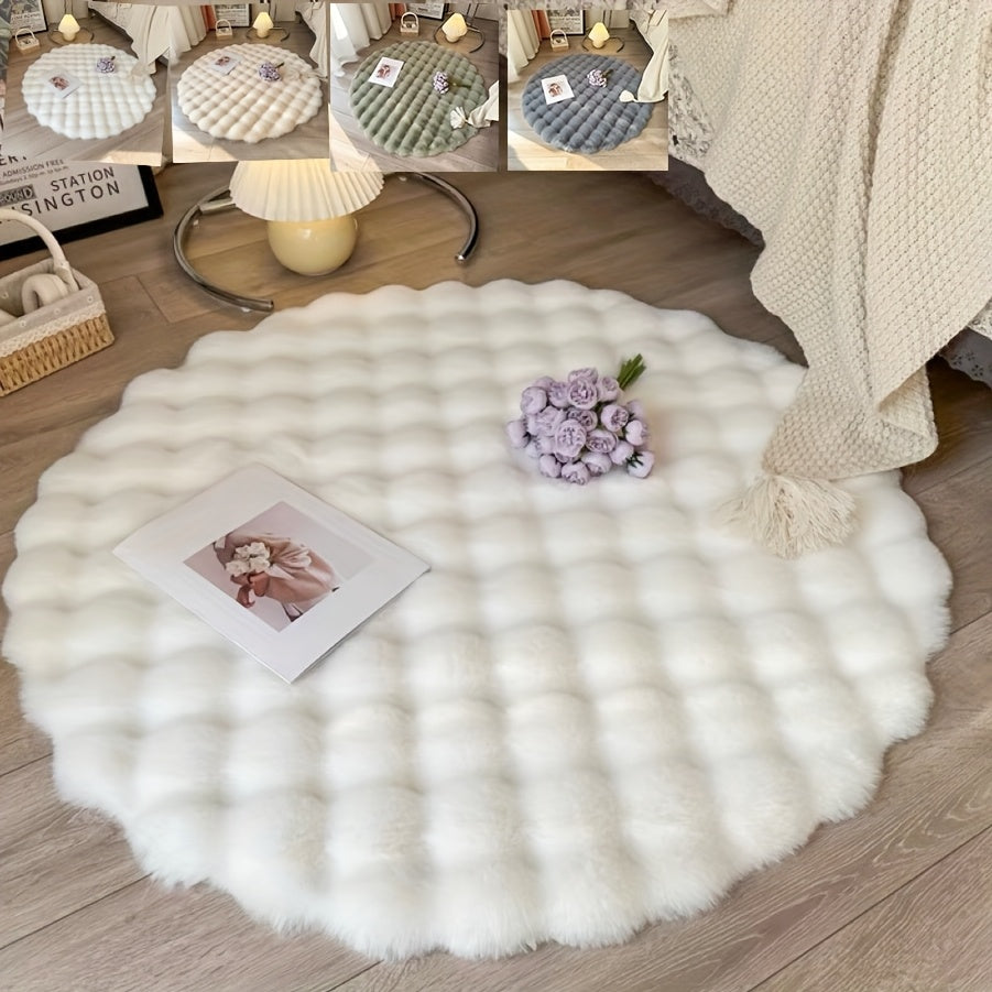 Tapis Rond Moelleux Relief