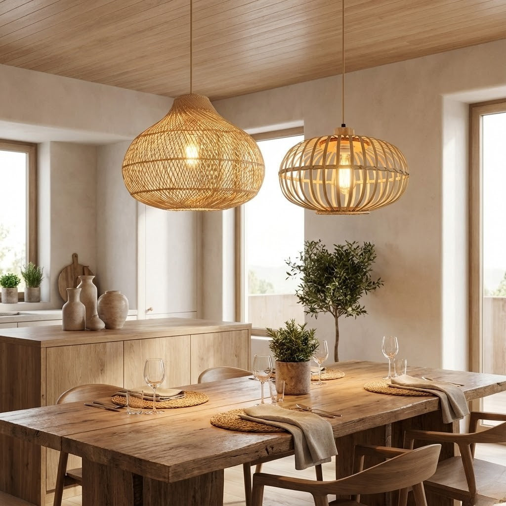 Douille E27 en bois naturel pour suspension