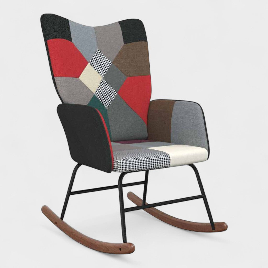 Patchwork Fabric Rocking Chair
