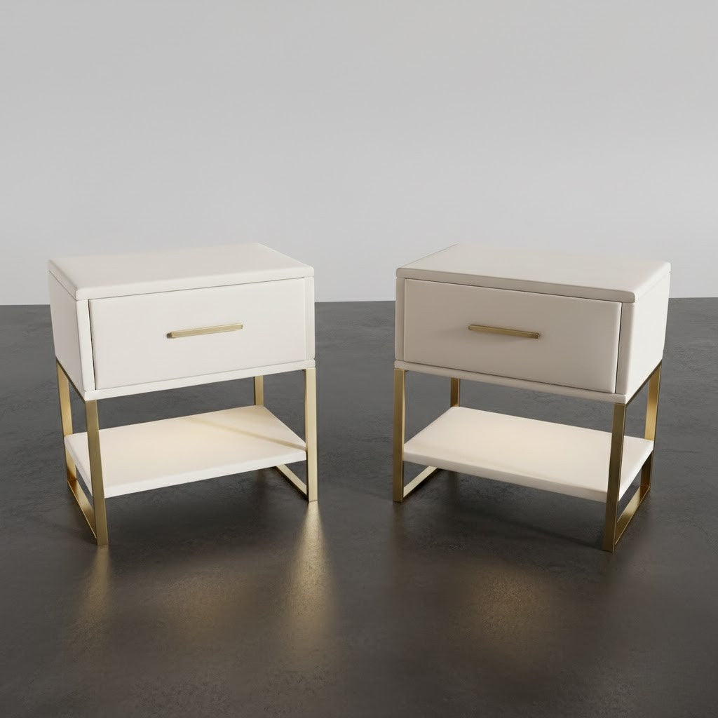 Table de chevet 2 pièces blanche