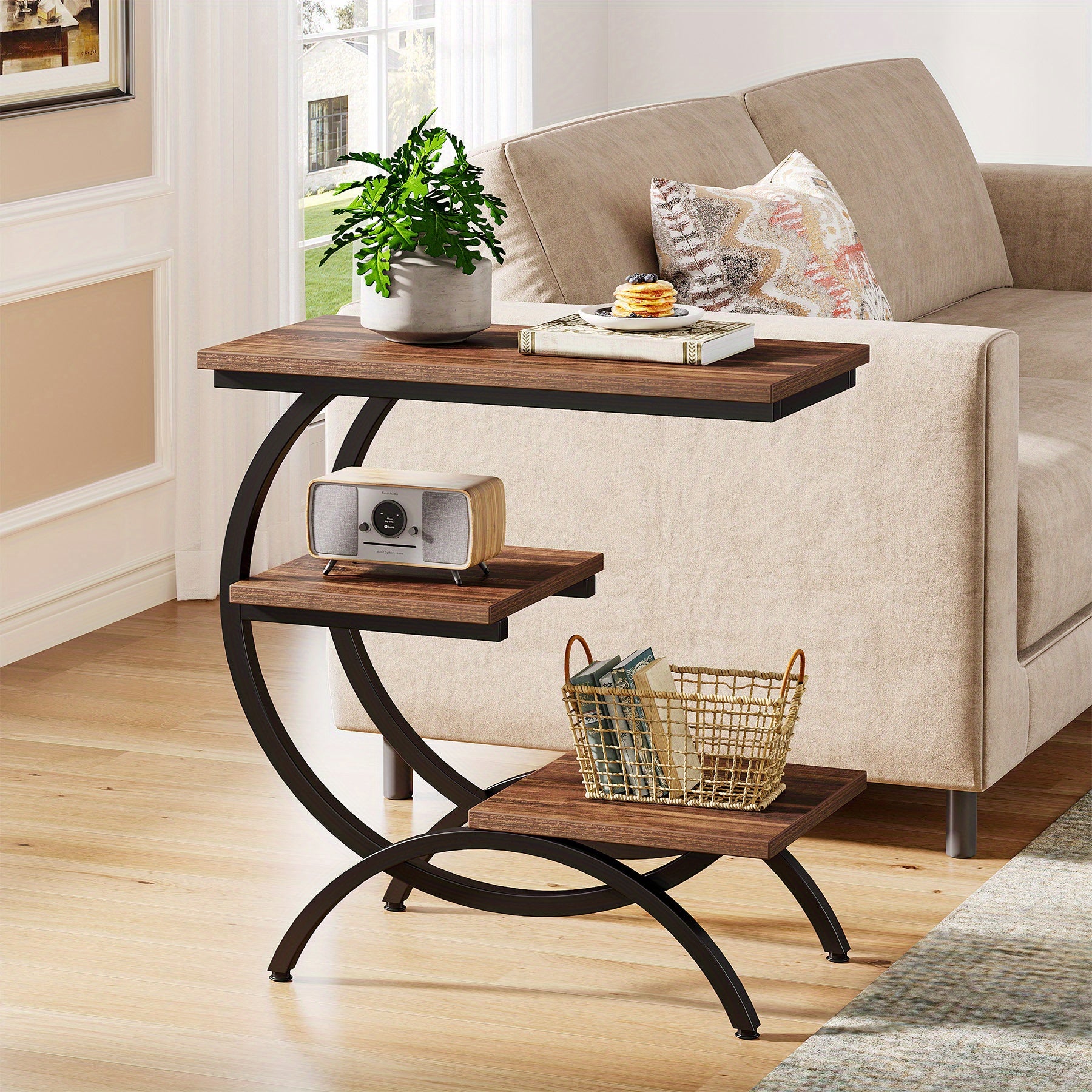 Table d’Appoint en Bois Forme C