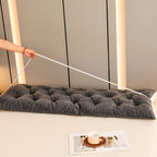 Luxury Crystal Velvet Bed Cushion with Plush Filling - Extra Long Headboard Support & Lumbar Pillow, Zipper Closure, All-Season Soft Bed Pillow for Queen/King Size Beds, Elegant Home Decor in Neutral Grey/Beige, Hand Wash Onl