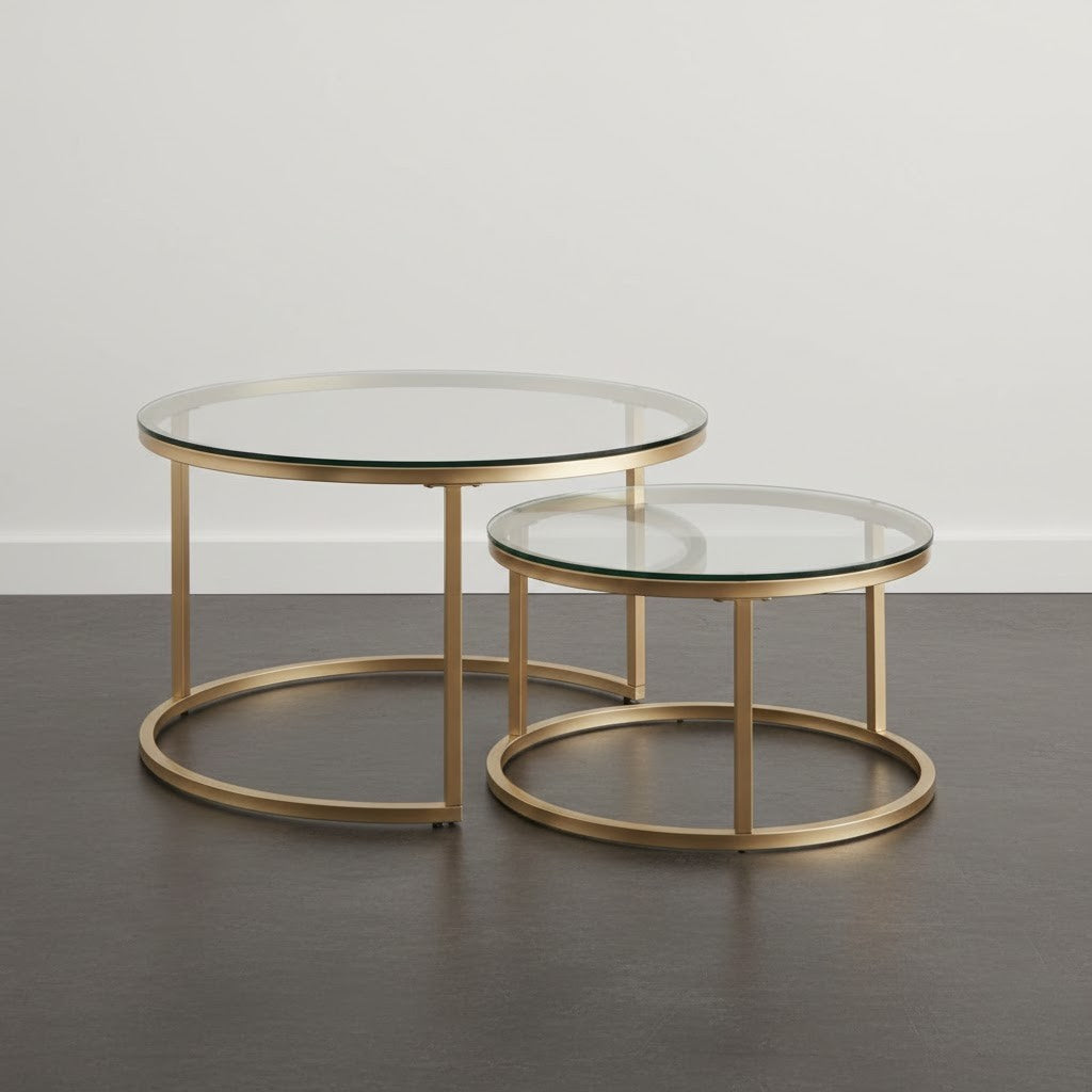 Table ronde 2 en 1 multi-fonction verre