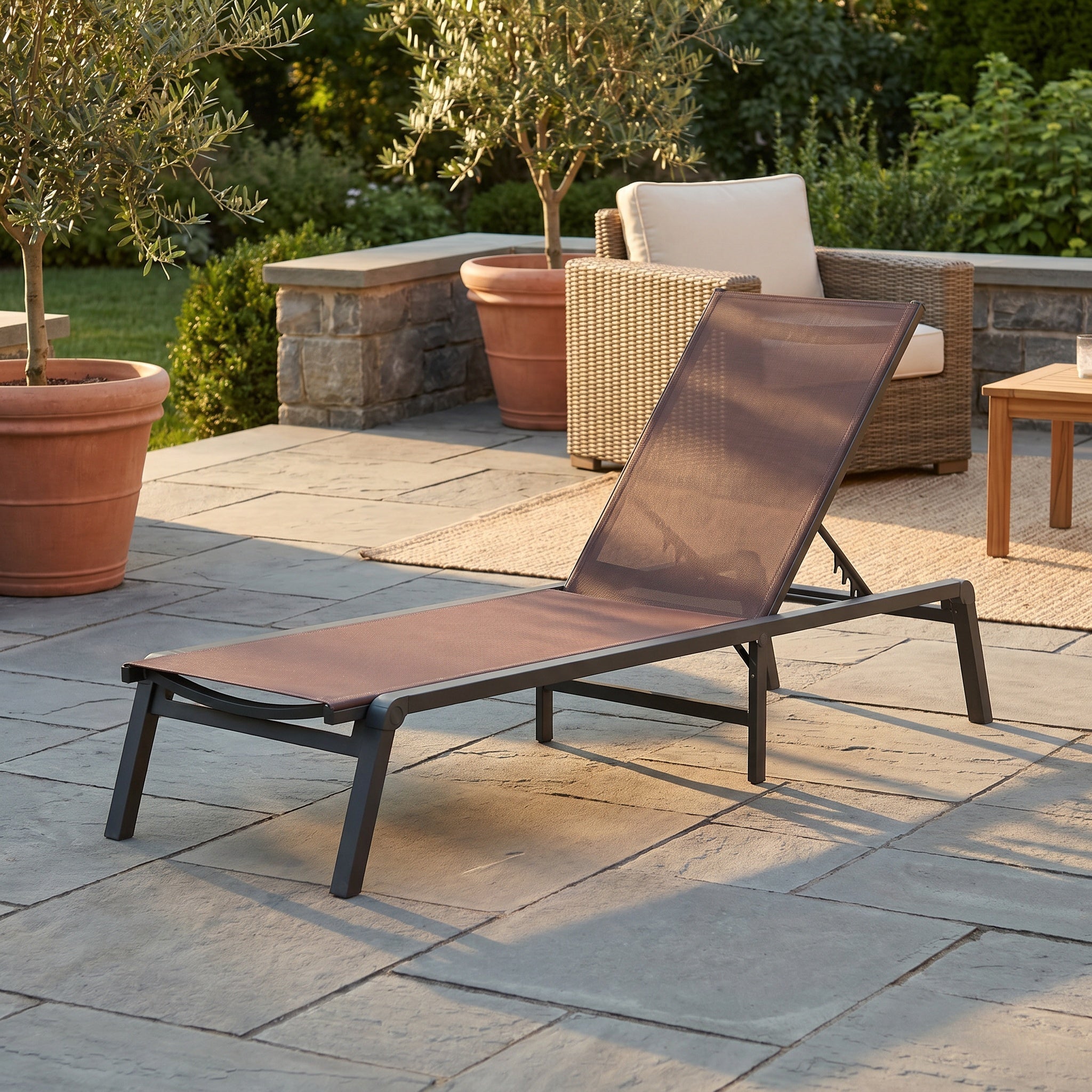 Bain de soleil aluminium textilène réglable