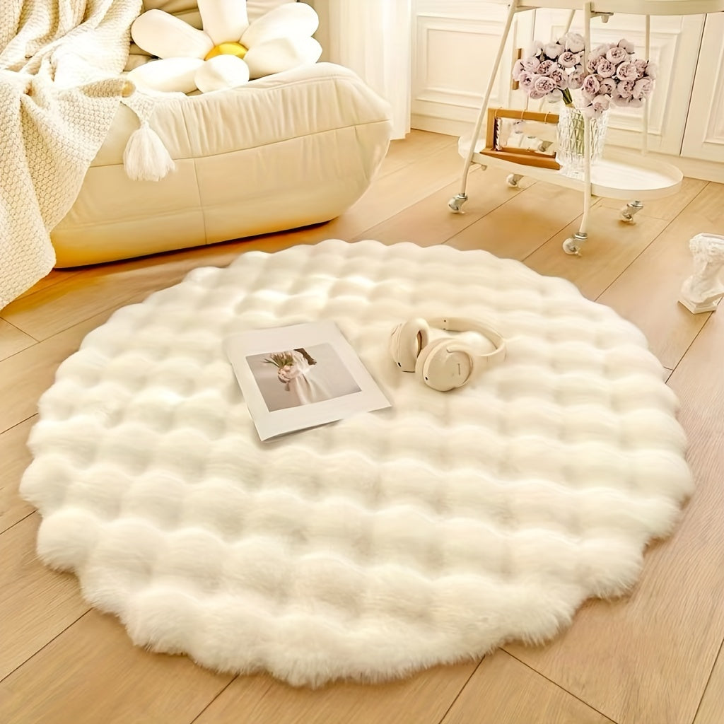 Tapis Rond Moelleux Relief