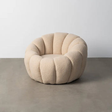 Fauteuil Pouf en bouclette design Coquillage