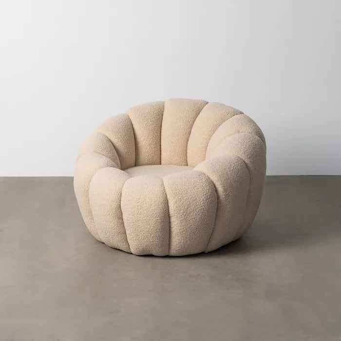 Fauteuil Pouf en bouclette design Coquillage