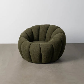 Fauteuil Pouf en bouclette design Coquillage