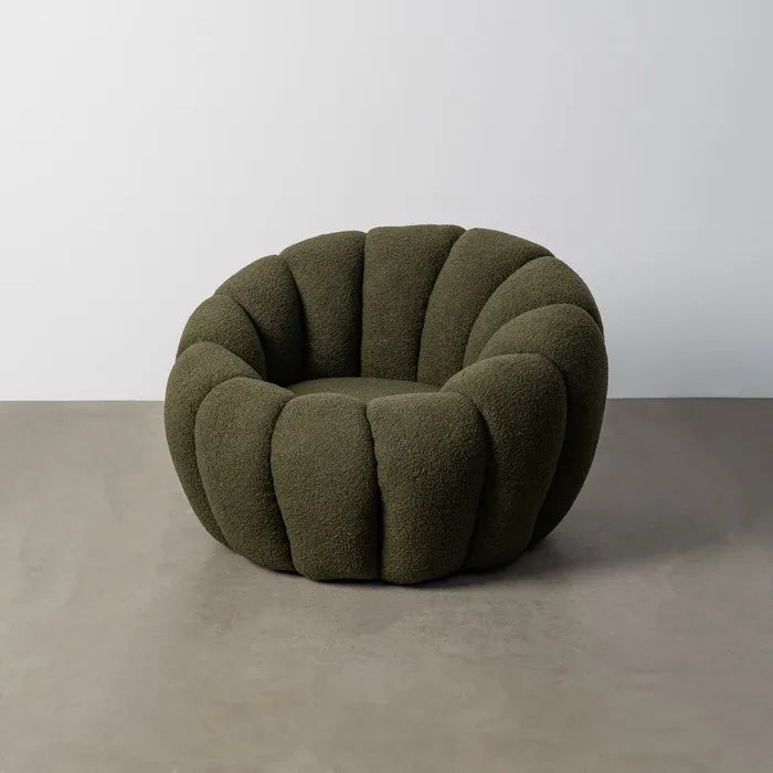 Fauteuil Pouf en bouclette design Coquillage