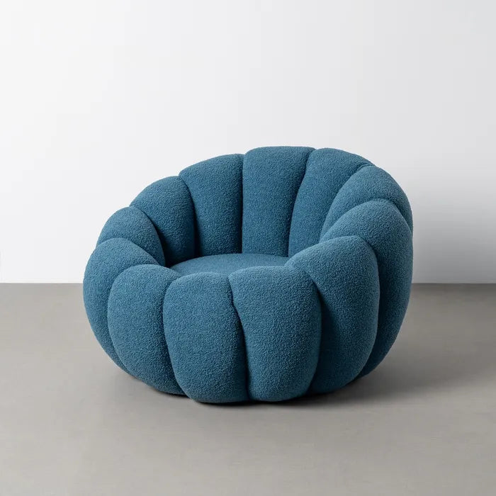 Fauteuil Pouf en bouclette design Coquillage