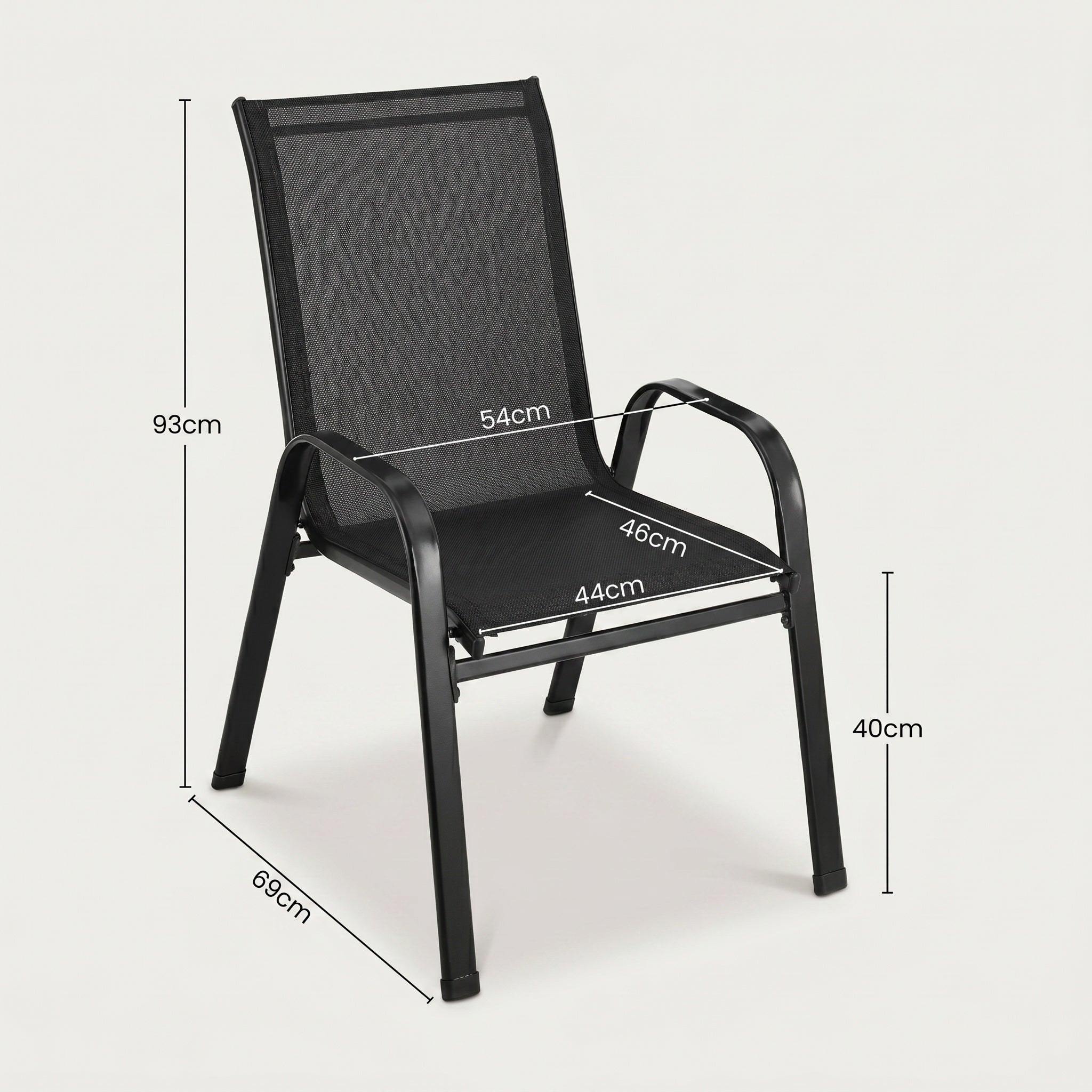 Lot de 4 chaises noirs de jardin
