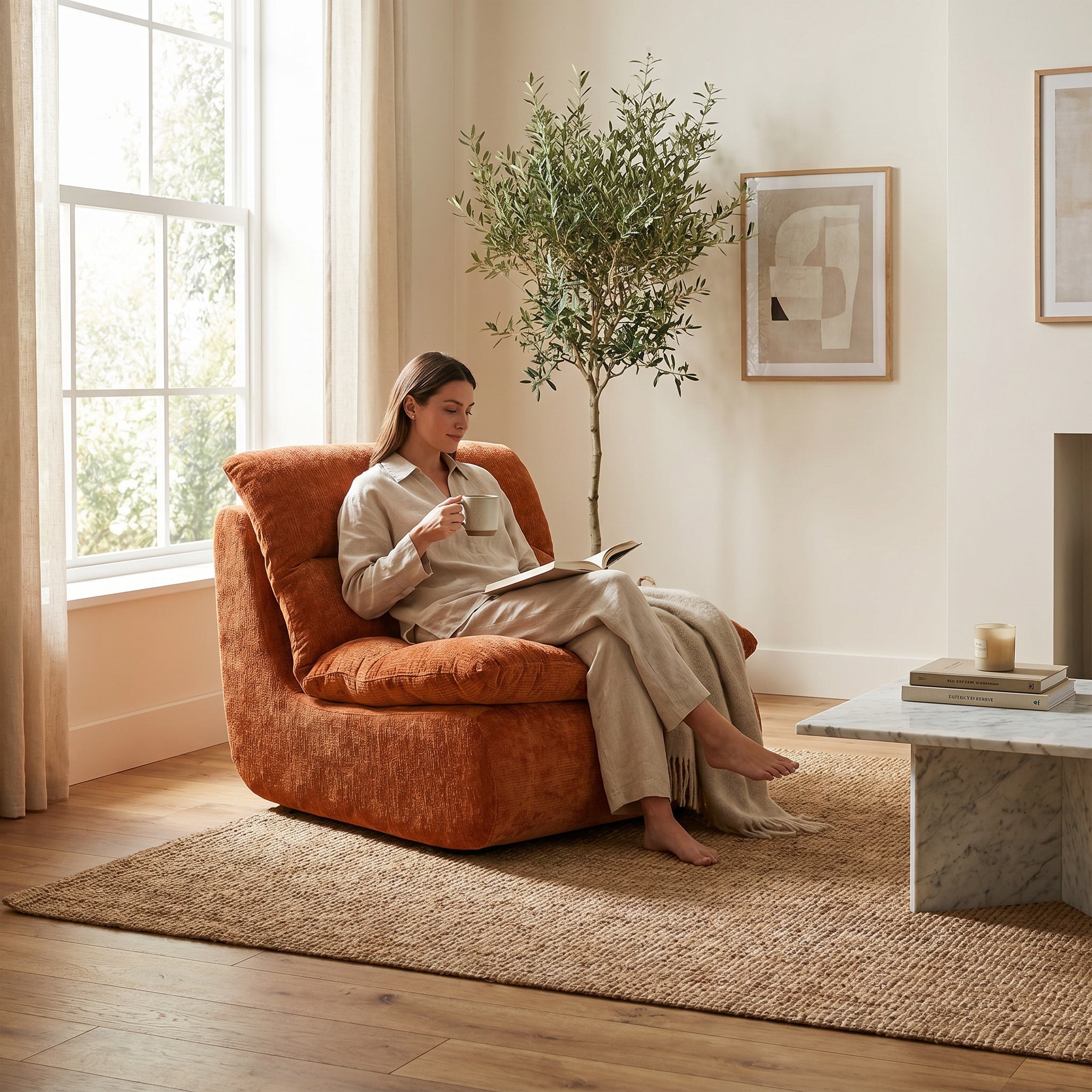 Fauteuil de relaxation matelassé