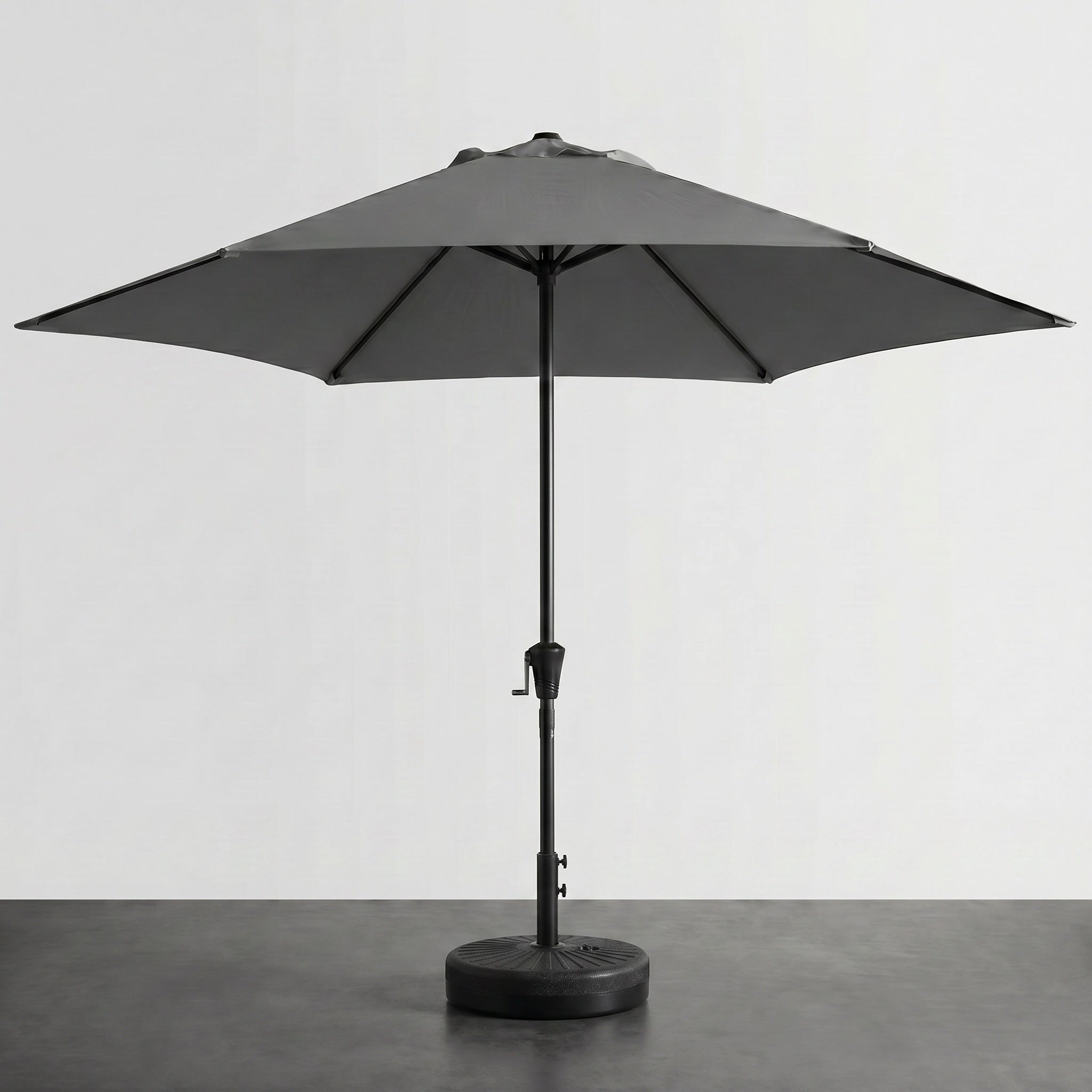 Parasol droit en aluminium à toile avec manivelle