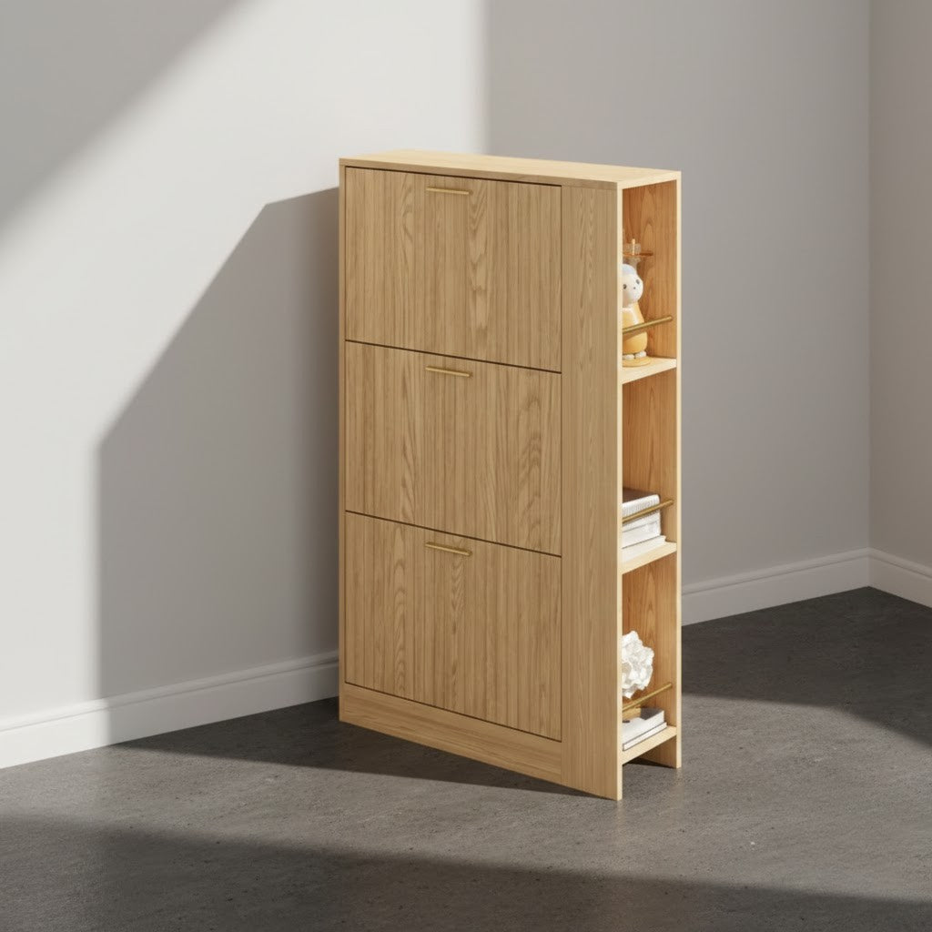 Meuble à chaussures en bois naturel