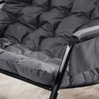 Rocking Chair Outdoor with 158.76KG Capacity Reinforced Steel Frame & 9.91cm Cloud-Comfort Cushion, 20-Min Tool-Free Assemble Comfy Rocking Chair, Patio Rocking Chairs Perfect for Garden Furniture, Balcony, Camping Site & As