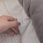 Luxury Crystal Velvet Bed Cushion with Plush Filling - Extra Long Headboard Support & Lumbar Pillow, Zipper Closure, All-Season Soft Bed Pillow for Queen/King Size Beds, Elegant Home Decor in Neutral Grey/Beige, Hand Wash Onl