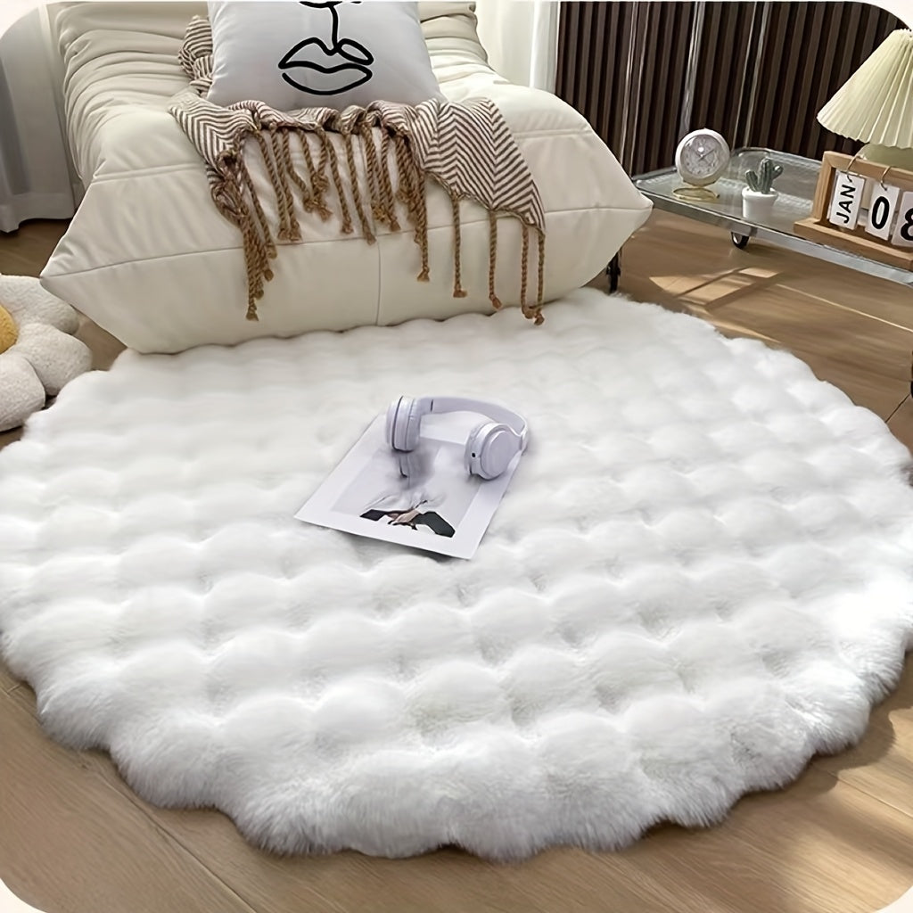 Tapis Rond Moelleux Relief