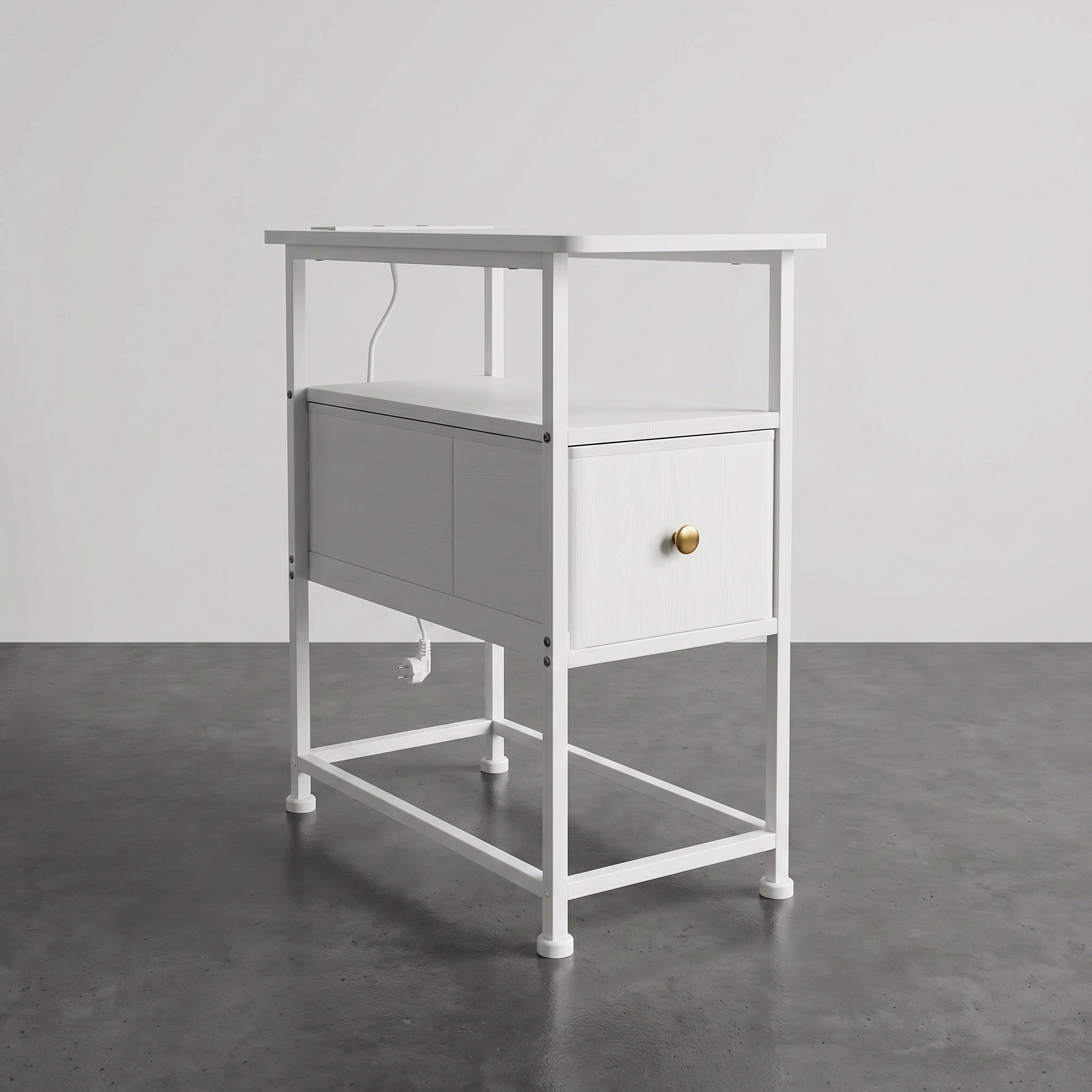 Meuble d’appoint industriel en bois et métal