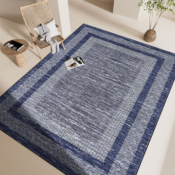 Tapis Salon Bleu Texturé