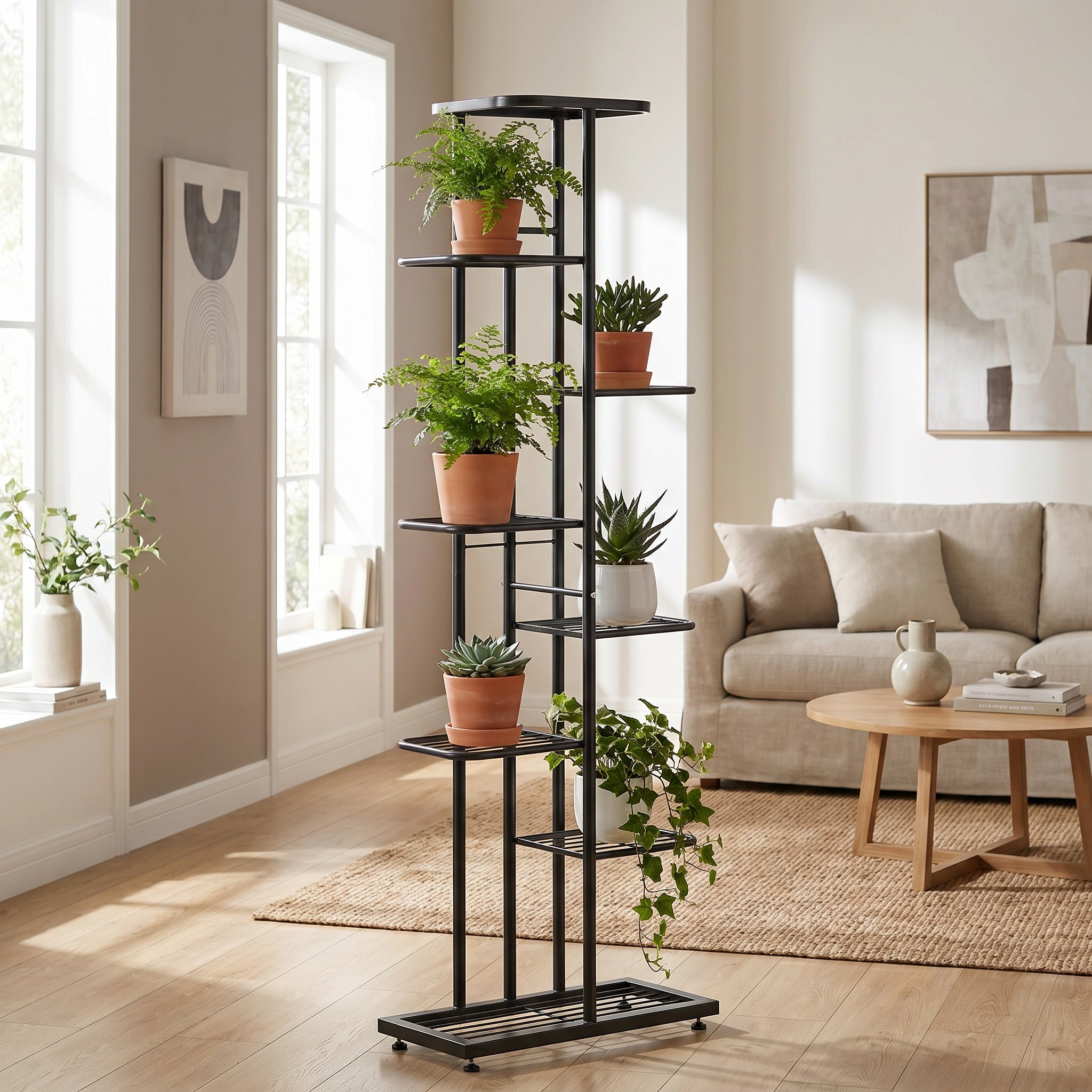 Étagère porte-plantes métal – 7 niveaux compacts